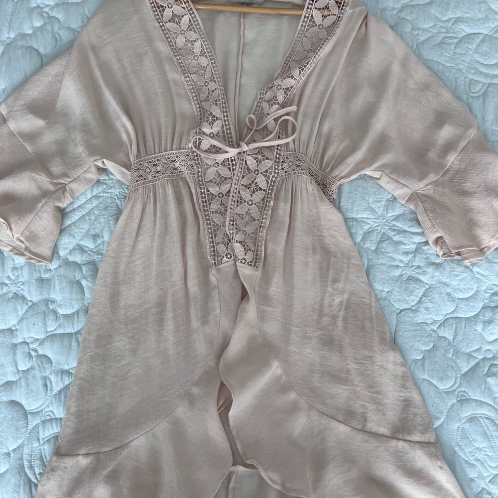 Elegant Lace Trimmed Robe